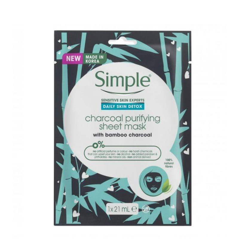 Bamboo Charcoal Purifying Sheet Mask Simple