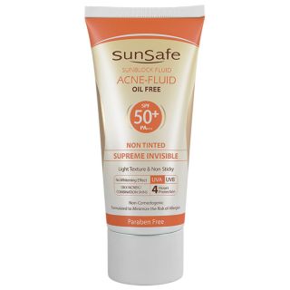 مایع ضد آفتاب ضد جوش بی رنگ فاقد چربی SPF 50 سان سیف