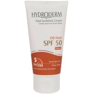 کرم ضد آفتاب مرطوب کننده رنگی فاقد چربی SPF 50 هیدرودرم