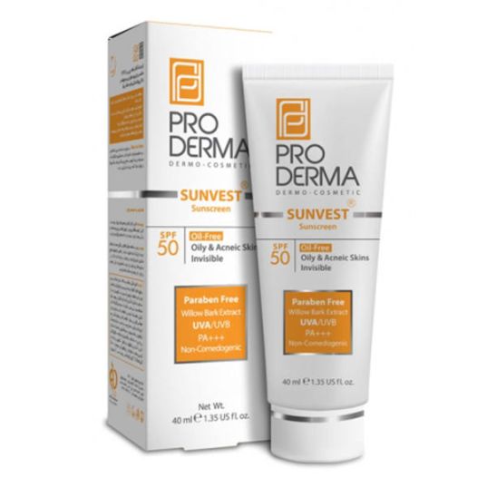 sunscreen sunvest invisible Cream Anti acne SPF 50 Proderma