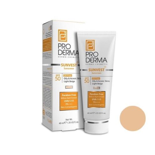 sunscreen sunvest oil free Cream Anti acne SPF 50 Proderma