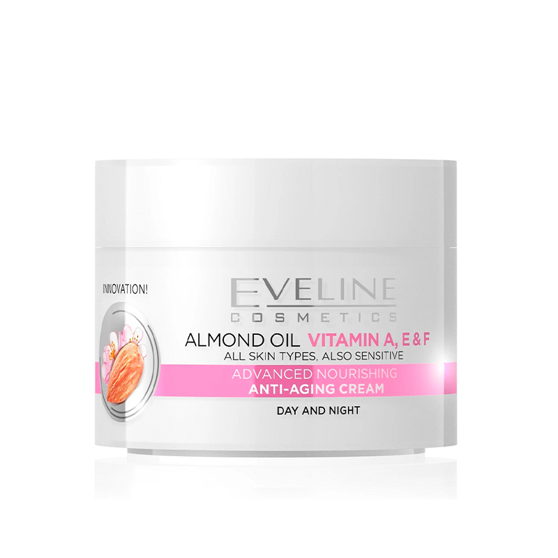 almond oil anti aging cream day and night eveline کرم ضد پیری روغن