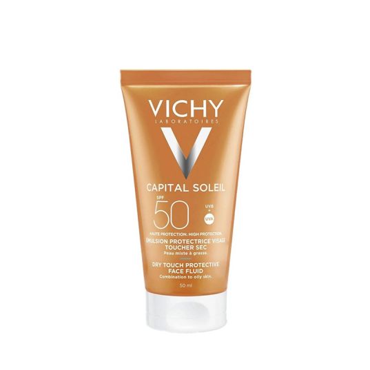 capital soleil dry touch protective fluid SPF 50 sunscreen Vichy