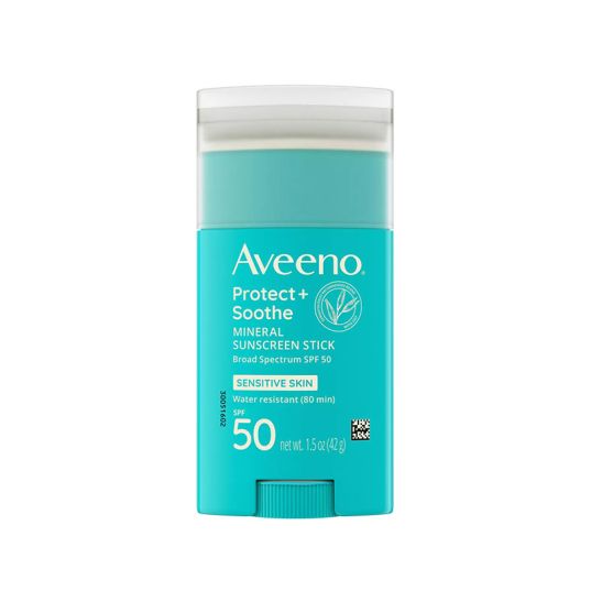 Protect + soothe mineral stick SPF 50 sunscreen aveeno
